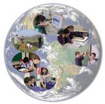 image of earth depicting children in classroom - education for GRACE