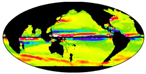 Zonal surface currents from World Ocean Atlas data