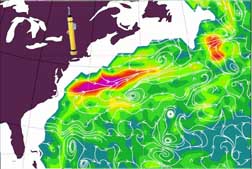 Ocean currents measured by floats