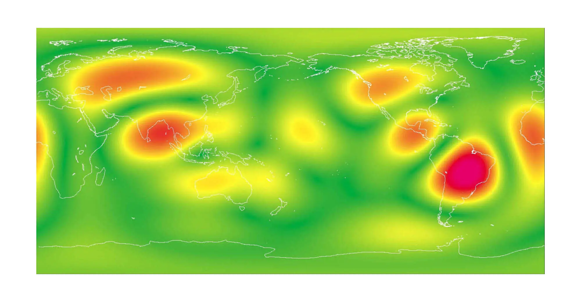 Global map of annual surface mass change derived from monthly 5x5 gravity harmonics
